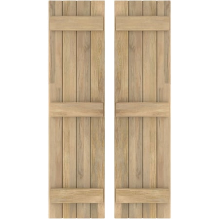 Ekena Millwork Americraft 4-Board, 3 Batten Exterior Real Wood Joined Board-n-Batten Shutters, ARW401BB414X75UNH, PR ARW401BB414X75UNH